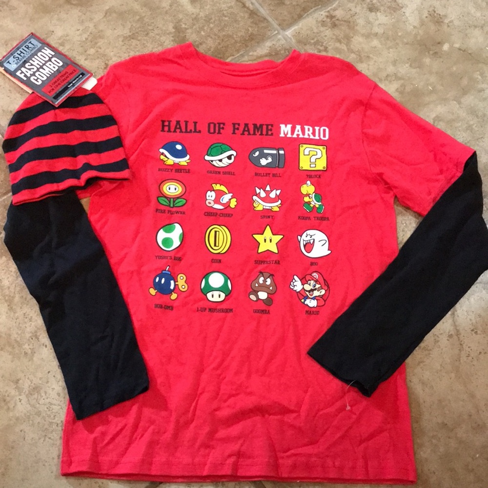 Super Mario Shirt Beanie Combo